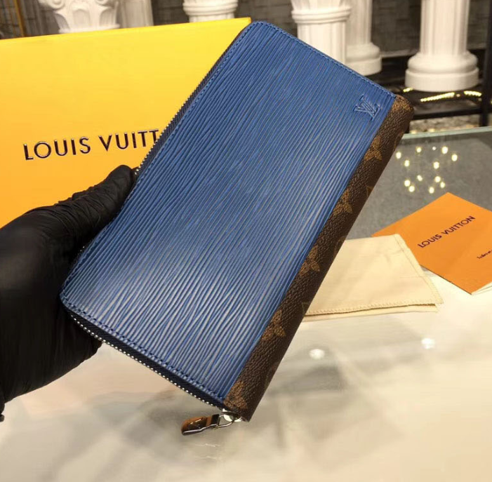 LV Zippy Organizer Epi Leather Blue and Gray - Image 2