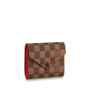 LV Victorine Wallet Damier Ebene Cerise Red