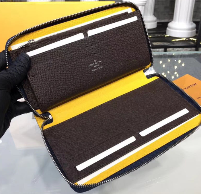 LV Zippy Organizer Epi Leather Blue and Gray - Image 4