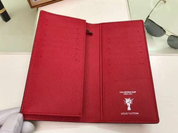 LV Brazza Wallet Epi Leather Hexagon Red - Image 3