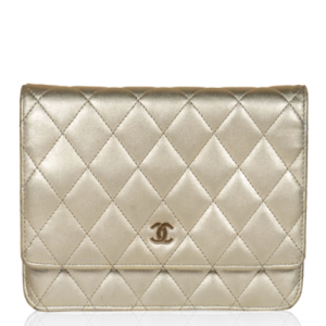Chanel Wallet On Chain – WOC Quilted Lambskin Grey Silver-Toned