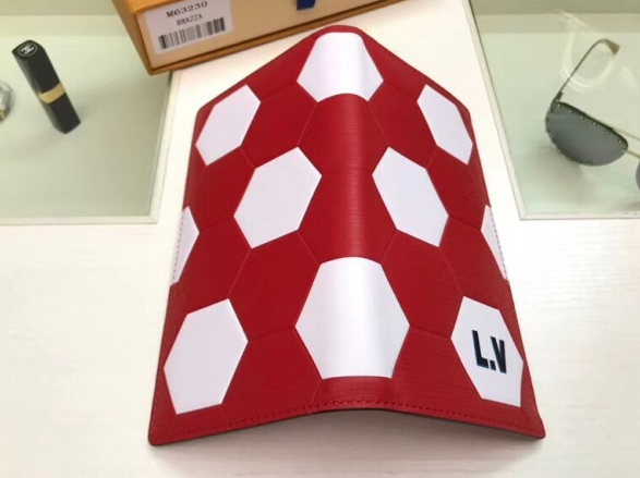 LV Brazza Wallet Epi Leather Hexagon Red - Image 4