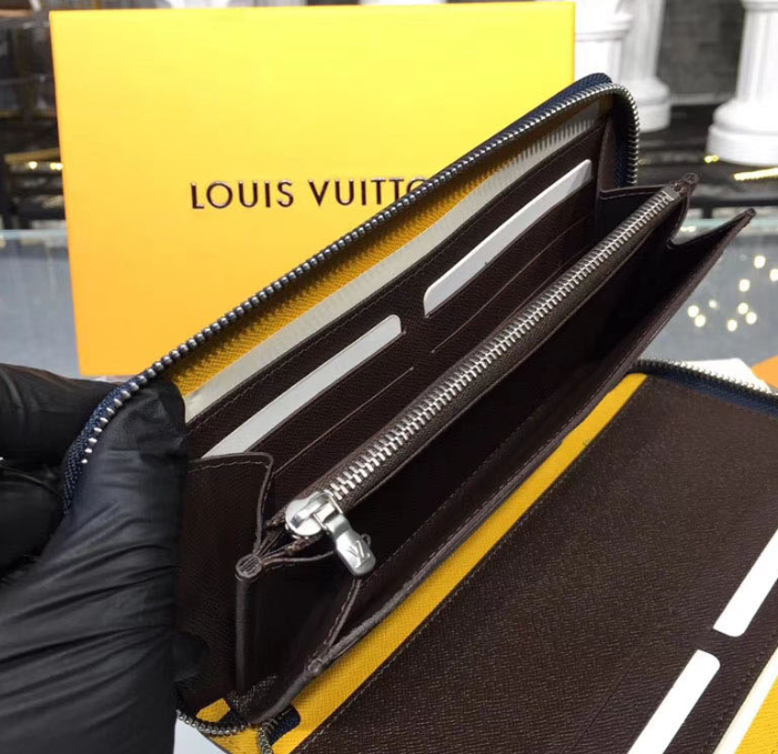 LV Zippy Organizer Epi Leather Blue and Gray - Image 5