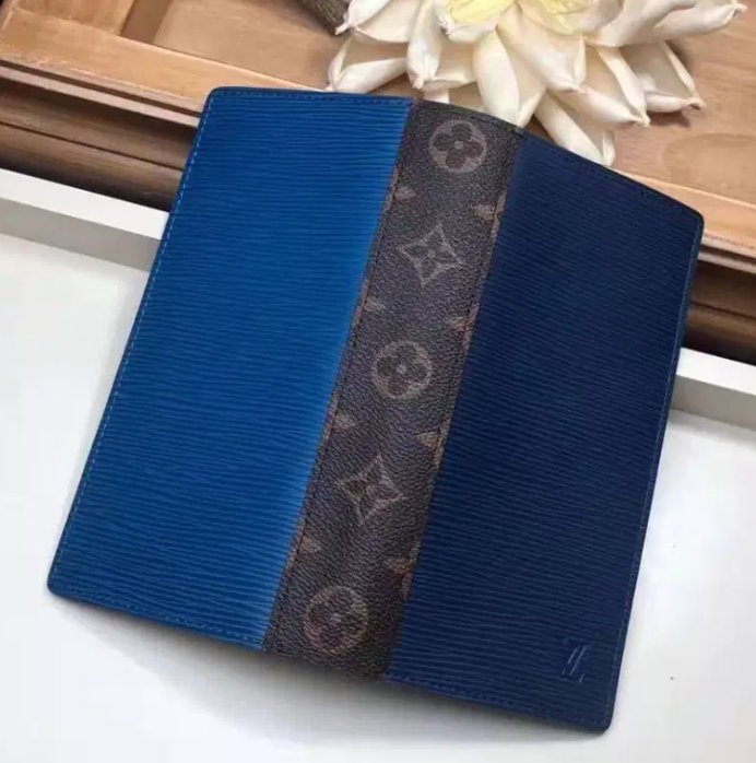LV Brazza Wallet Epi Leather Blue - Image 4