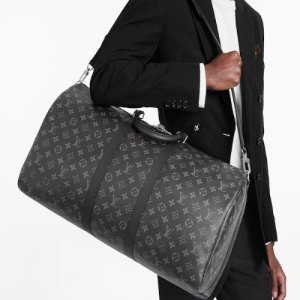 LV Keepall Bandouliere 55 Monogram Eclipse