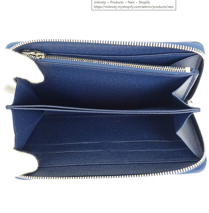 LV Zippy Organizer Epi Leather Navy - Image 6