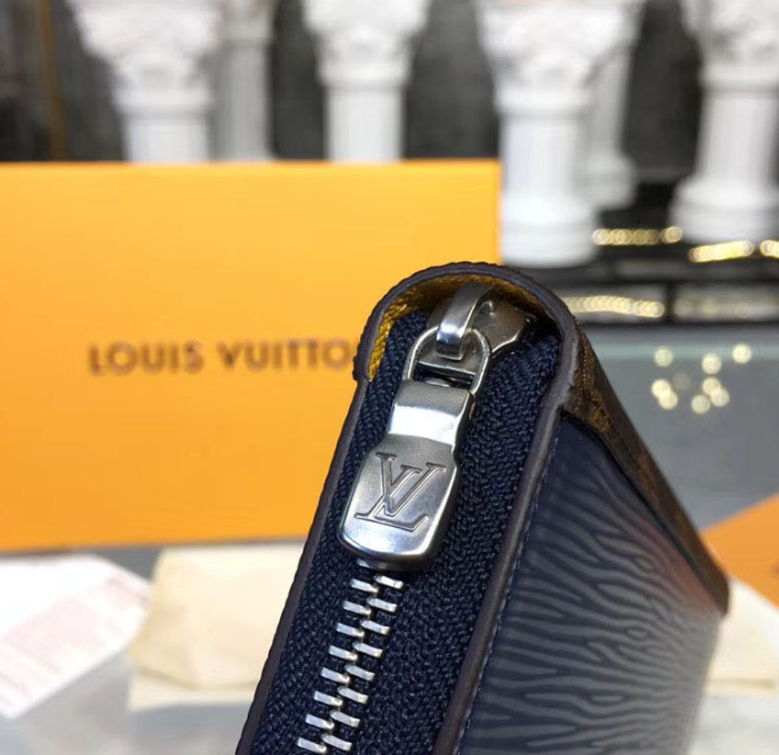 LV Zippy Organizer Epi Leather Blue and Gray - Image 8