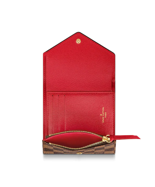 LV Victorine Wallet Damier Ebene Cerise Red - Image 7