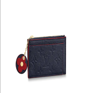 LV Zipped Card Holder Monogram Navy Red