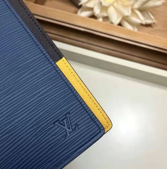 LV Brazza Wallet Epi Leather Blue - Image 8