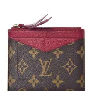 LV Zipped Card Holder Monogram Fuchsia Pink