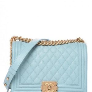 Chanel Boy Medium Handbag Sky Blue