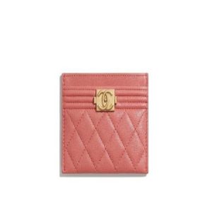 Chanel Boy Card Holder Pink