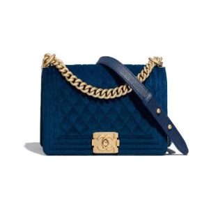 Chanel Boy Medium Handbag Blue