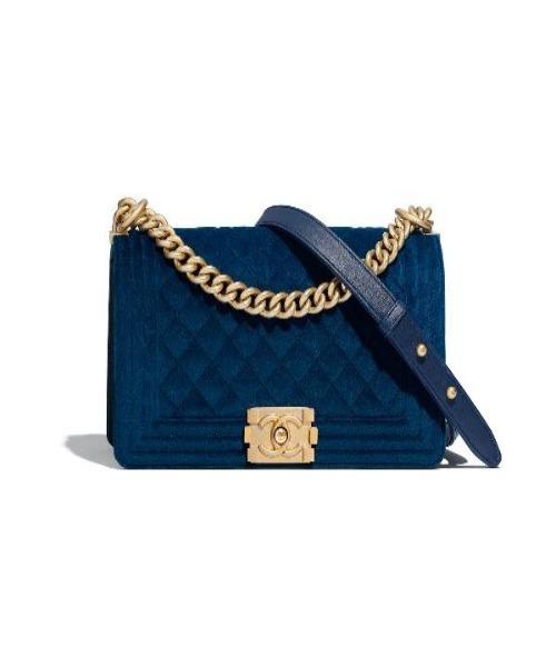 Chanel Boy Medium Handbag Blue