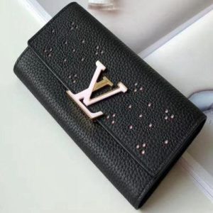 LV Compact Wallet Taurillion Leather Noir