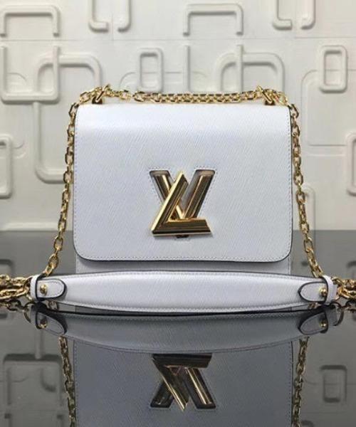 LV Twist MM Epi Leather White Gold-Colored Lock - Image 5