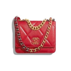 Chanel Wallet On Chain – WOC Lambskin Gold-Toned Metal Burgundy