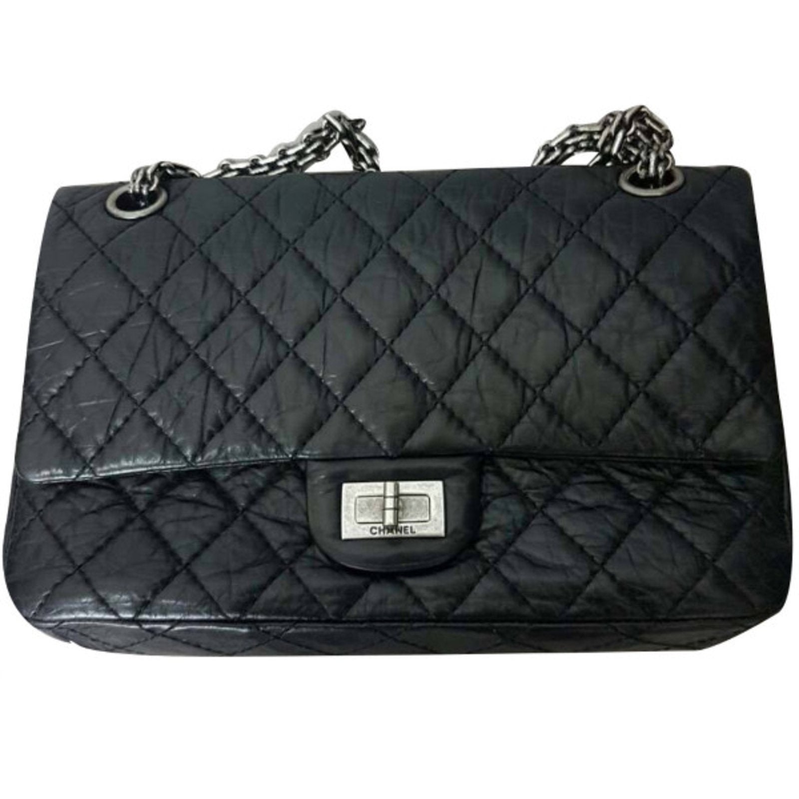 Chanel 2.55 Aged Calfskin Handbag Black - Image 2