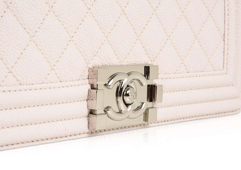 Chanel Boy Medium Handbag White - Image 3