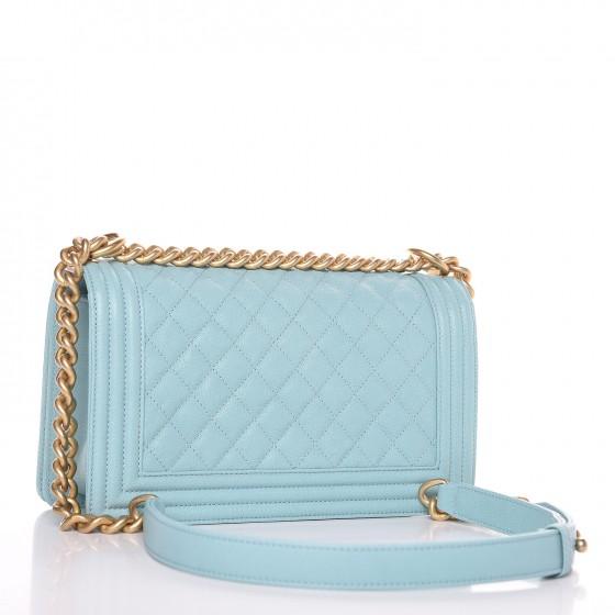 Chanel Boy Medium Handbag Sky Blue - Image 3