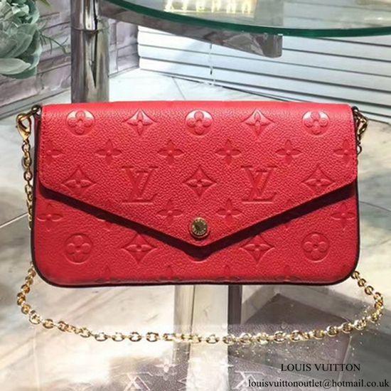 LV Pochette Felicie Bag Monogram Leather Cerise - Image 4