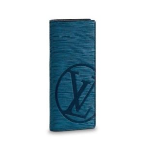 LV Circle signature Brazza Wallet Epi Leather Bleu Azur