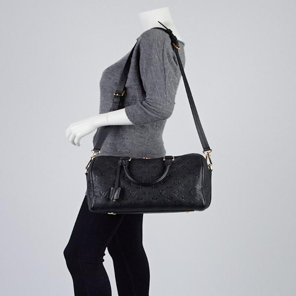 LV Speedy Bandouliere 30 Monogram Empreinte Leather Noir - Image 3