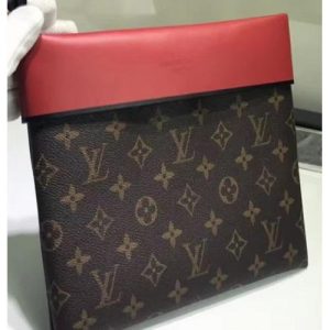 LV Pochette Tuileries Monogram Coated Canvas Red