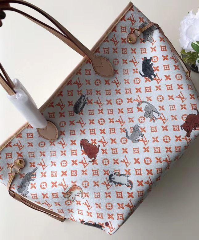 LV Neverfull MM Catogram White/Orange - Image 3