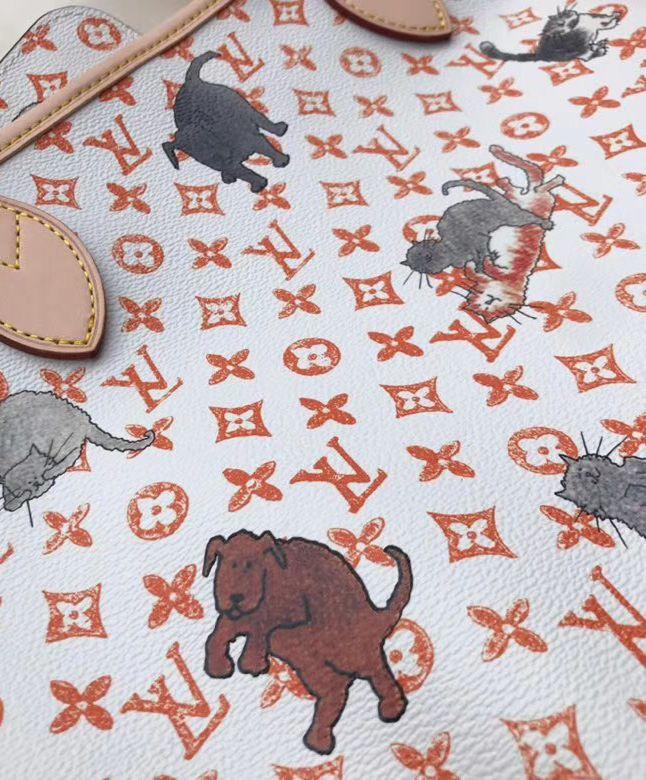 LV Neverfull MM Catogram White/Orange - Image 4