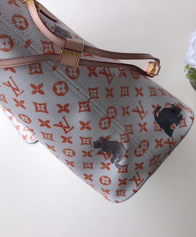 LV Neverfull MM Catogram White/Orange - Image 5