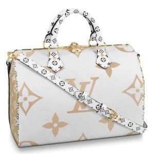 LV Speedy Bandouliere 30 Monogram Geant White