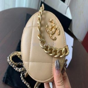 Chanel 19 Clutch With Chain Beige