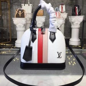 LV Alma BB Epi Leather Two-Tone White