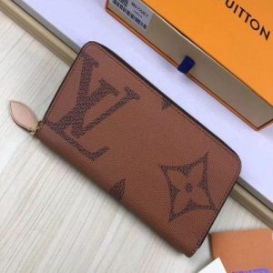 LV Monogram Reverse Zippy Wallet Brown