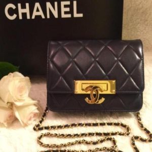 Chanel Wallet On Chain – WOC Golden Class Calfskin Black