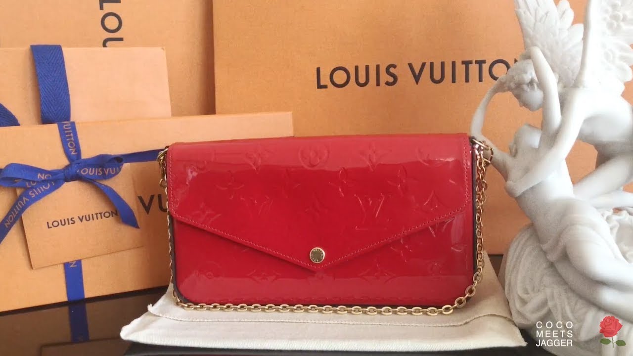 LV Pochette Felicie Bag Monogram Leather Cerise - Image 5