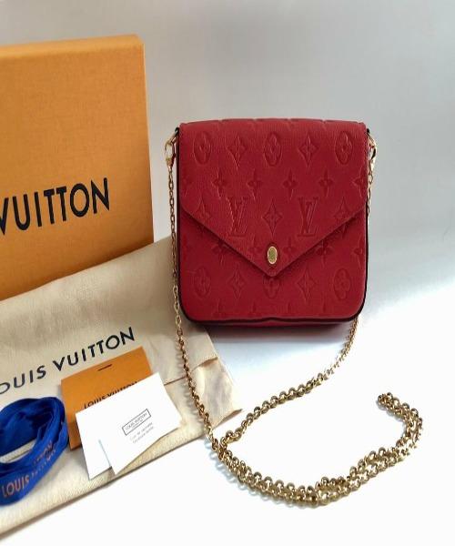 LV Pochette Felicie Bag Monogram Leather Cerise - Image 6