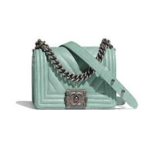Chanel Boy Medium Caviar Leather Sky Blue
