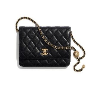 Chanel Wallet On Chain – WOC Lambskin Gold-Toned Metal Black