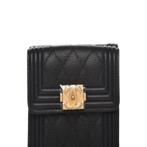 Chanel Boy Small Flap Wallet Black